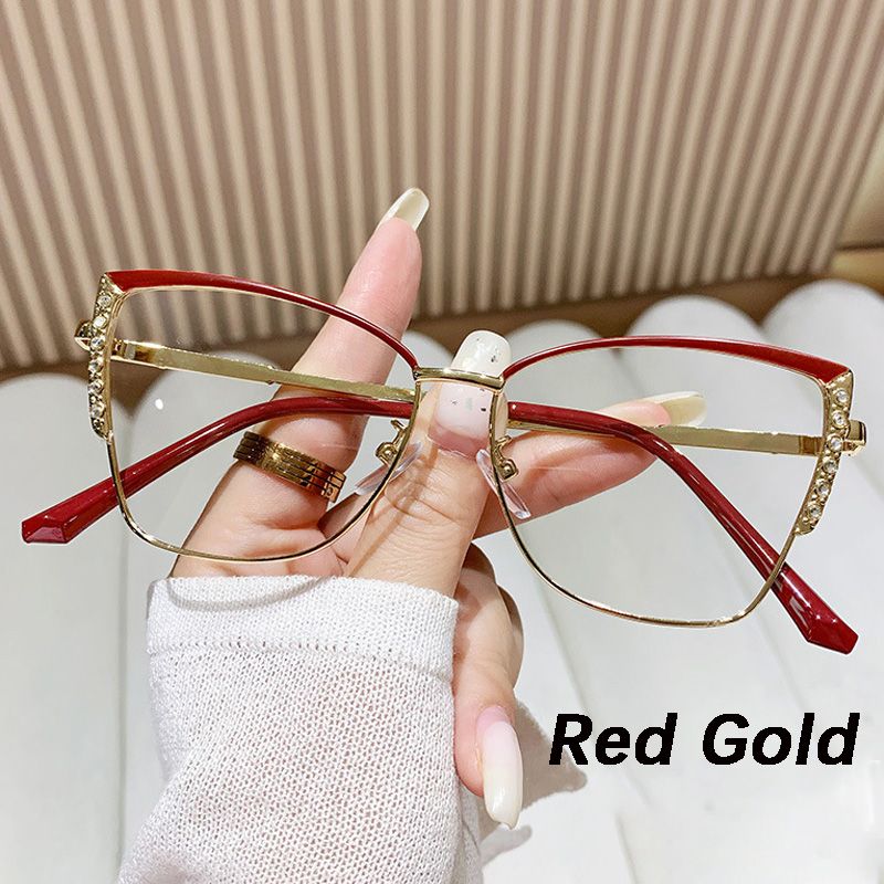 New Fashion Cat Eye Glasses Frame Women Outdoor Changing Color Photochromic Anti-Blue Light Eyewear Metal Changing Sunglasses