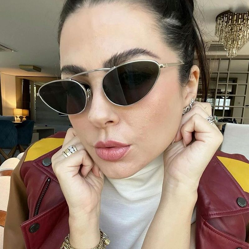 New metal single beam cat eye popular sunglasses women men 2024 High quality trending product y2k rave festival party glasses