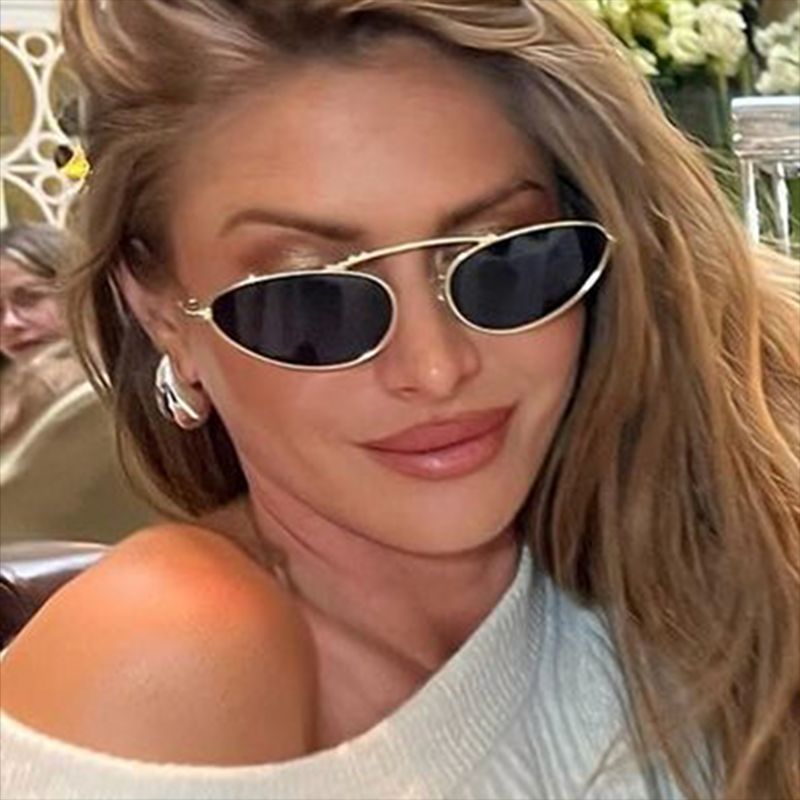 New metal single beam cat eye popular sunglasses women men 2024 High quality trending product y2k rave festival party glasses