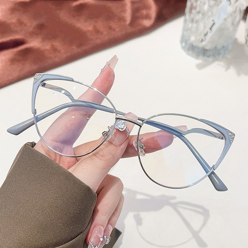 New Fashion Anti Blue Light Blocking Glasses Women Men Retro Cat Eye Frame Reading Computer Clear Lens Simple Female Eyeglasses