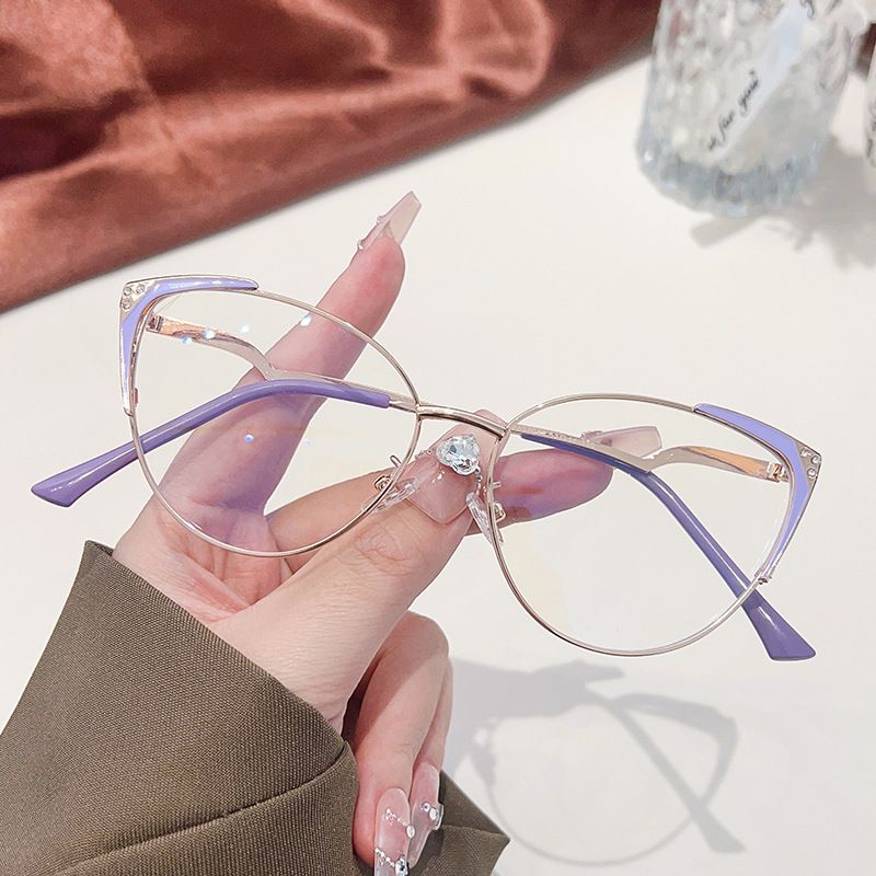 New Fashion Anti Blue Light Blocking Glasses Women Men Retro Cat Eye Frame Reading Computer Clear Lens Simple Female Eyeglasses