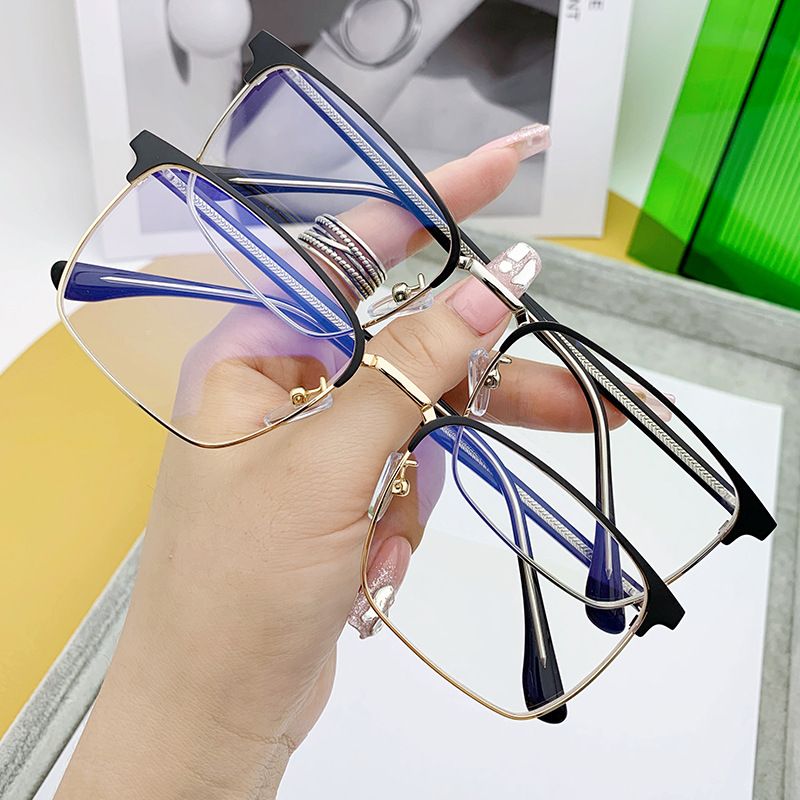 Fashion Square Plate foot steel sheet Glasses Frame For Men Clear Anti-Blu-Ray Eyewear Retro Men Optical Frame Computer Goggles