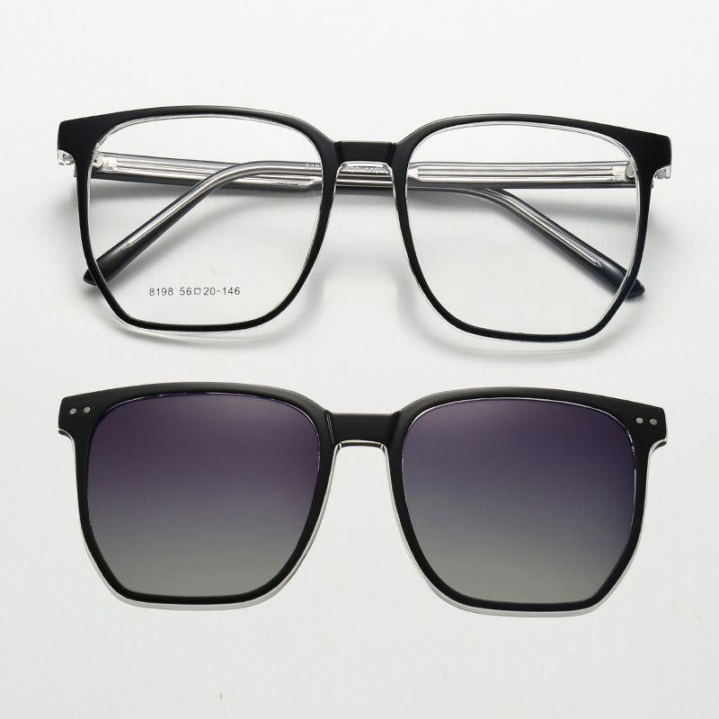 2024 Polarized Sunglasses For Men Driving Magnetic Suction Clip Lens Glasses Frame Men Women Myopia Sunshade Eyeglasses UV400