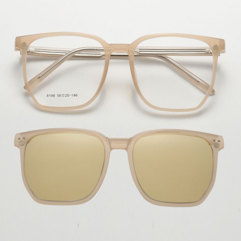 2024 Polarized Sunglasses For Men Driving Magnetic Suction Clip Lens Glasses Frame Men Women Myopia Sunshade Eyeglasses UV400