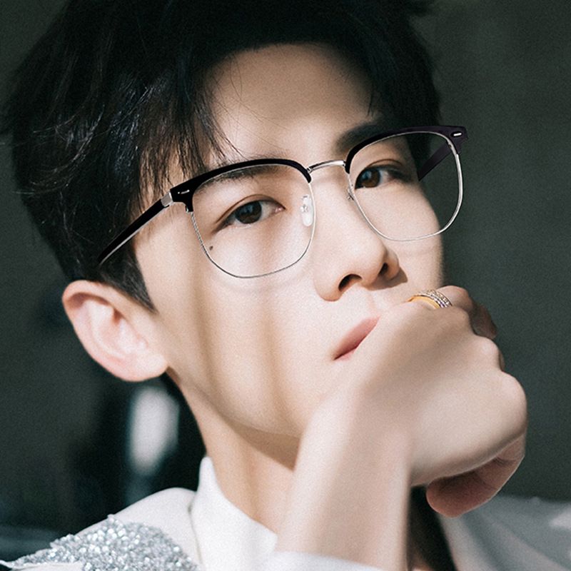 Fashion Half Metal Glasses Frame Men Tr90 Computer Eye Glasses Frames For Men Classic Optical Glasses Eyeglasses Spectacle Frame