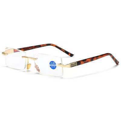 Anti Blue Light Reading Glasses Men Business Rimless Presbyopic Eye Glasses Women Vintage Ultralight Optical Farsighted Eyewear