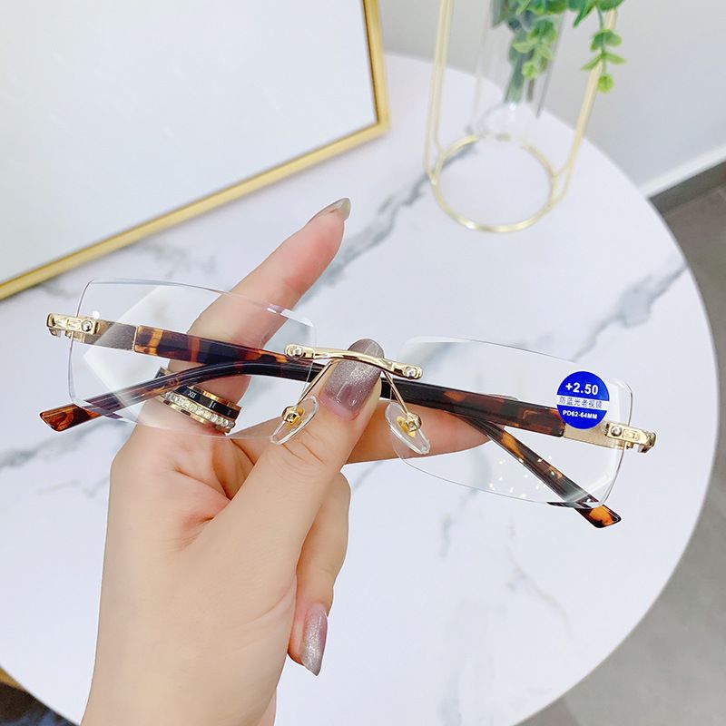 Anti Blue Light Reading Glasses Men Business Rimless Presbyopic Eye Glasses Women Vintage Ultralight Optical Farsighted Eyewear
