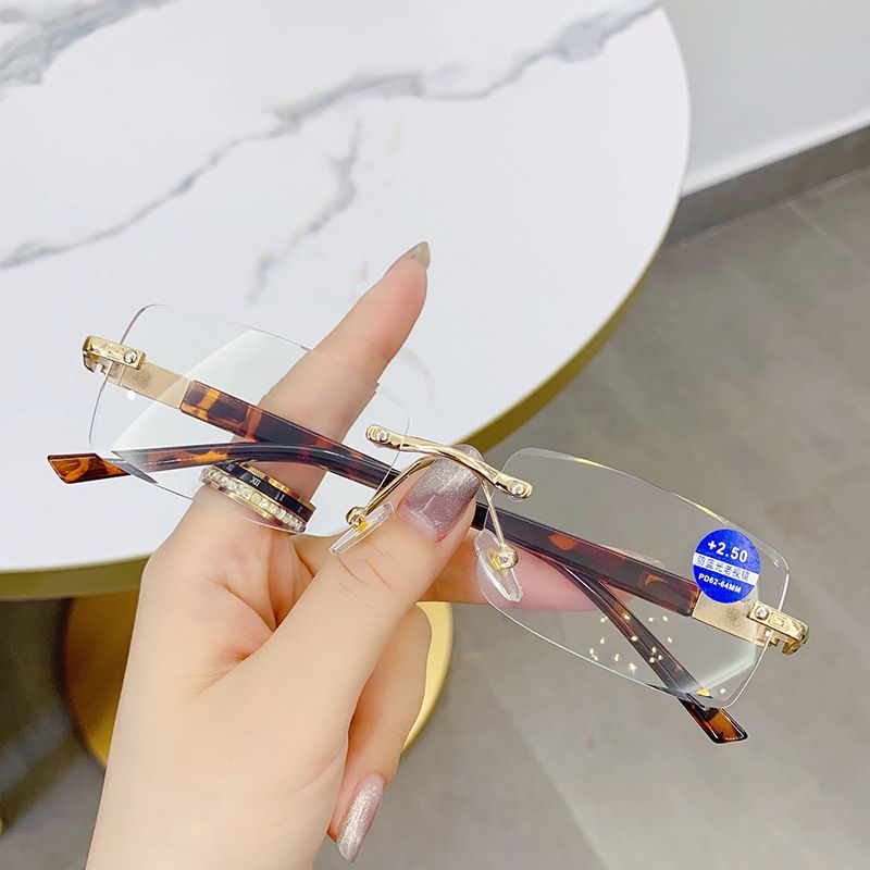 Anti Blue Light Reading Glasses Men Business Rimless Presbyopic Eye Glasses Women Vintage Ultralight Optical Farsighted Eyewear