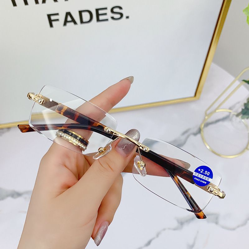 Anti Blue Light Reading Glasses Men Business Rimless Presbyopic Eye Glasses Women Vintage Ultralight Optical Farsighted Eyewear