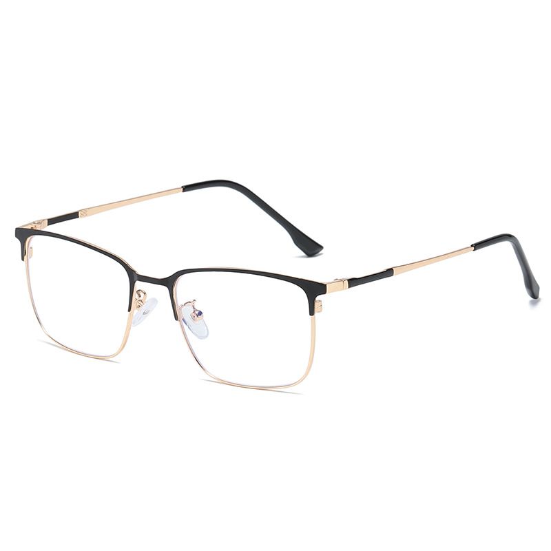 Fashion Big Square Metal Frame Men Photochromic Glasses Anti-Blue Light Color Change Glasses Women Men Eye Protection Spectacles