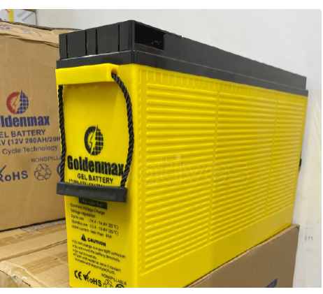 200Ah Golden Max 12V Deep Cycle Gel Battery – Maintenance-Free Solar Battery for Inverters, Solar Systems & Backup Power Solutions