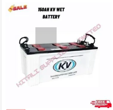 KV 150Ah Wet Battery – Reliable Deep Cycle Battery for Solar and Inverter Use
