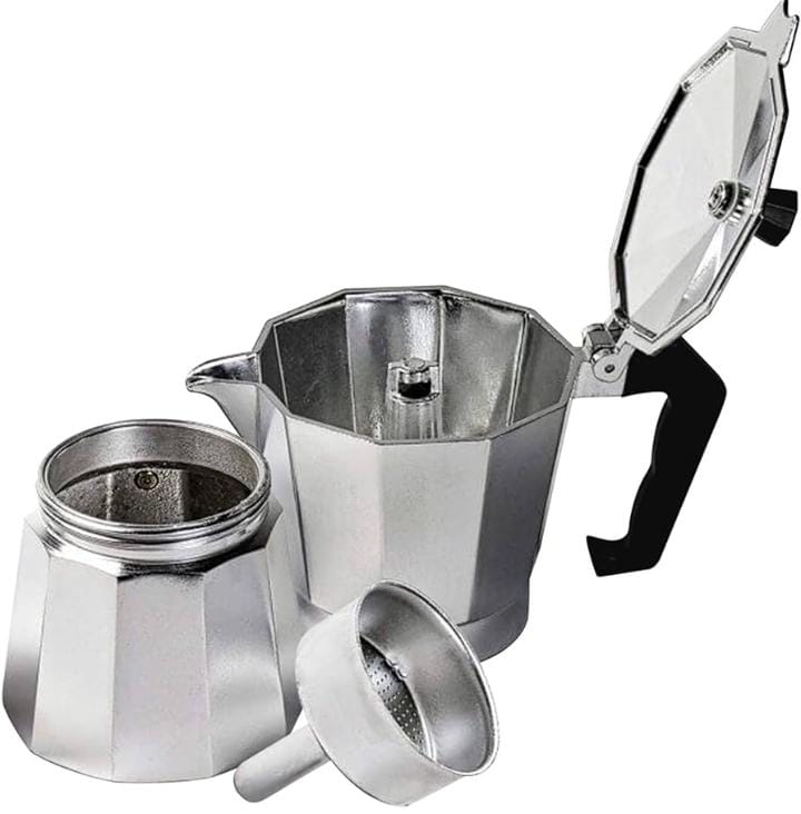 Italian stove top Expresso coffee maker steelThe filter is removable and easy to clean, easy to use and to clean at home
Brews great-tasting coffee-rich, hot, and flavorful
Easy-pour spout and traditi