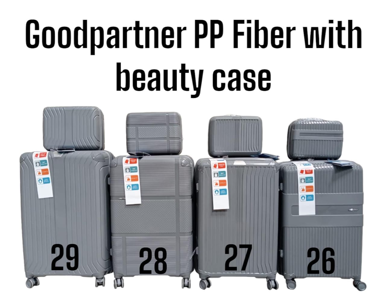 3 IN 1 LAXURIOUS FIBRE SUITCASE BRIEFCASE TRAVEL BAGGood partner PP fiber with Beauty case