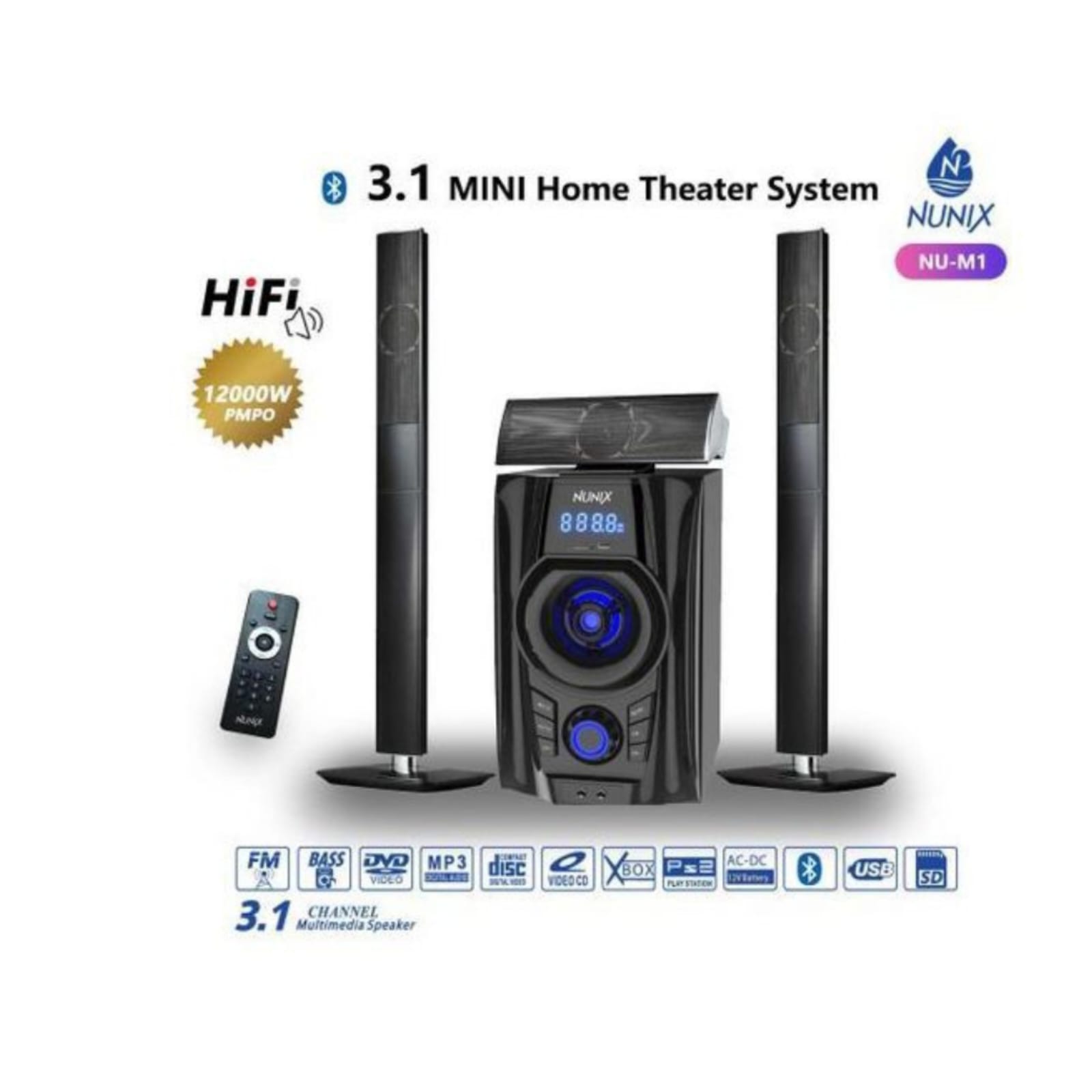 Nunix 3.1 MINI Home Theater System M1 12000W Pmpo