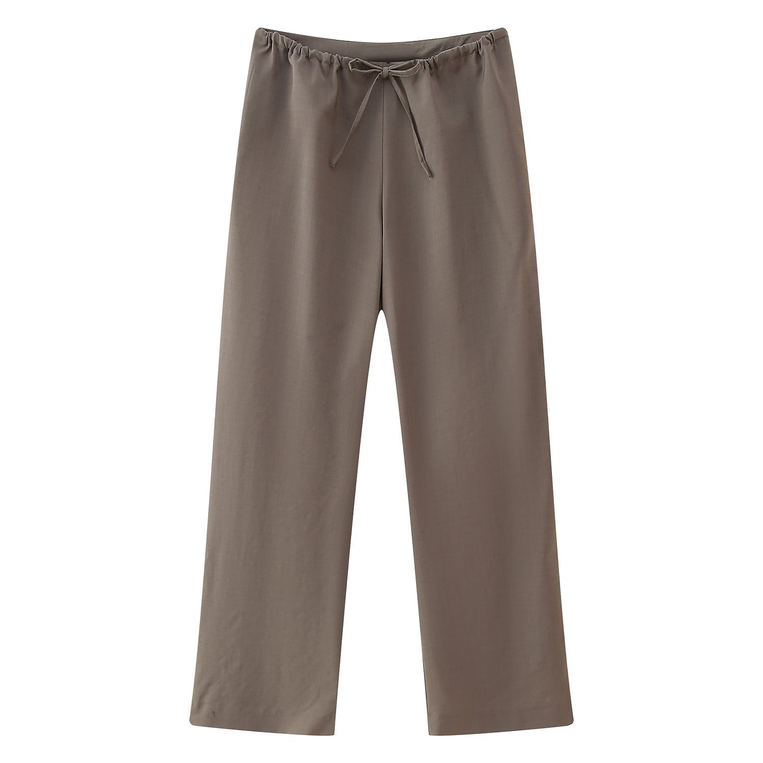 Women Fashion Two Piece Set Brown Pleated Halter Neck Tops & Straight Pants Vintage Female Chic Lady Pants Suit