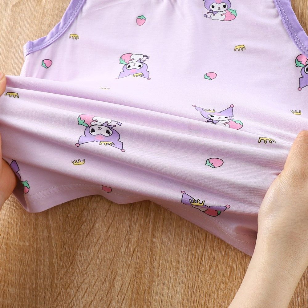 3pcs Children's Tencel undershirt summer thin section Lycra baby boneless sling bottoming tops for boys and girls