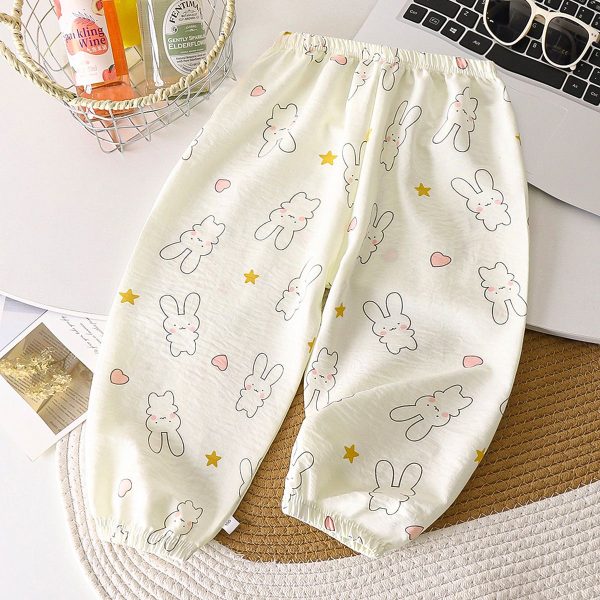 3pcs Children's nine anti-mosquito pants cloud cotton summer thin section boys and girls lantern pants baby casual children's pants