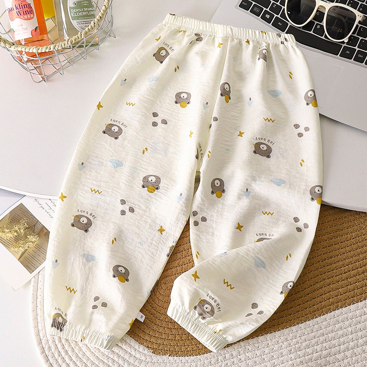 3pcs Children's nine anti-mosquito pants cloud cotton summer thin section boys and girls lantern pants baby casual children's pants