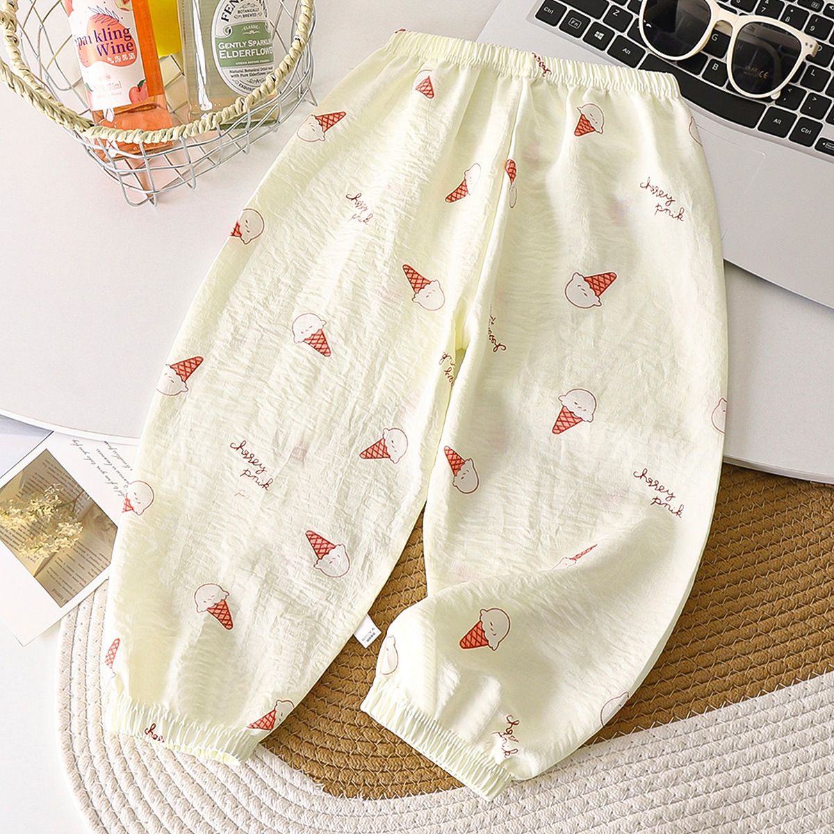 3pcs Children's nine anti-mosquito pants cloud cotton summer thin section boys and girls lantern pants baby casual children's pants