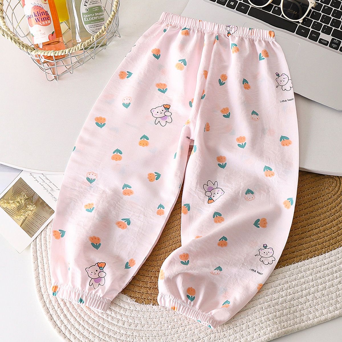 3pcs Children's nine anti-mosquito pants cloud cotton summer thin section boys and girls lantern pants baby casual children's pants