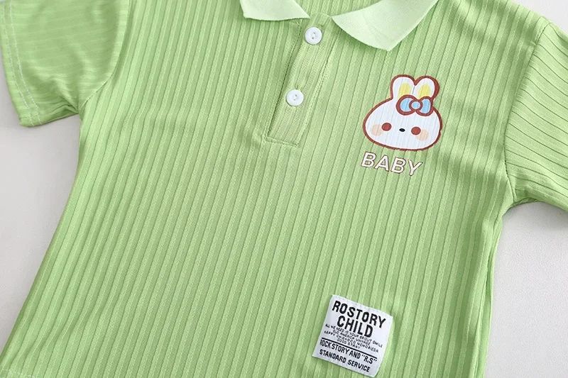 Summer Baby Girls Clothes Set Children Lapel Ice Silk Tshirts and Pants 2 Pieces Suit Kid Casual Top Bottom Outfit Tracksuit