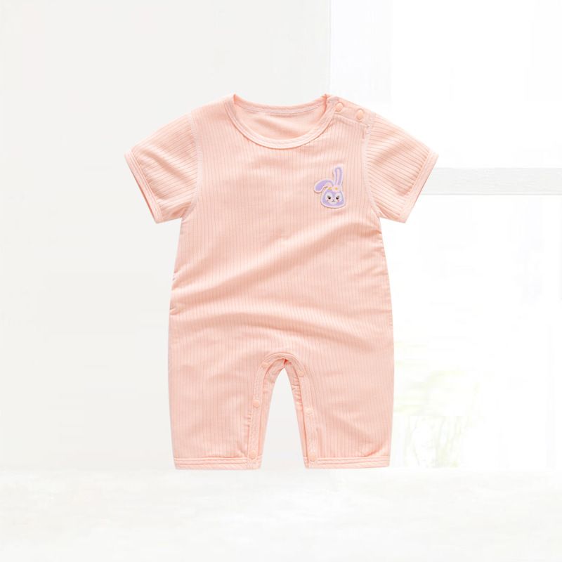 Summer Baby Short Sleeve Model onesie Thin breathable boneless shoulder open-top baby pajamas for children