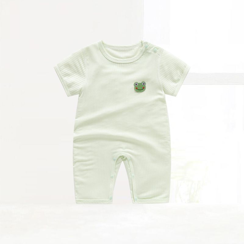 Summer Baby Short Sleeve Model onesie Thin breathable boneless shoulder open-top baby pajamas for children