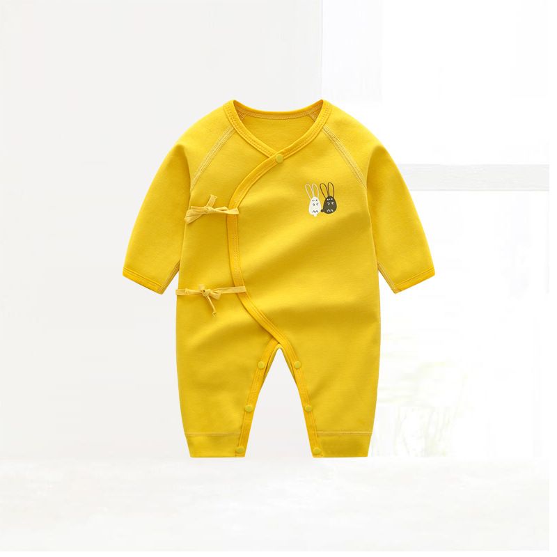 New baby onesie Spring and autumn baby clothes double-sided butterfly clothes pure cotton boneless long-sleeved crawling clothes