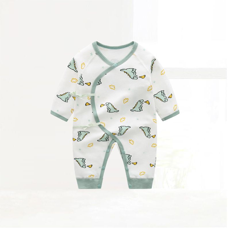New baby onesie Spring and autumn baby clothes double-sided butterfly clothes pure cotton boneless long-sleeved crawling clothes