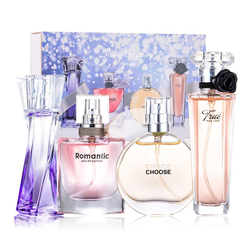 4PCS Women's Perfume Set Fresh and Long-lasting 4 Different Fragrance Ladies Perfumes Floral and Fruity Fragrance Gift Box Set