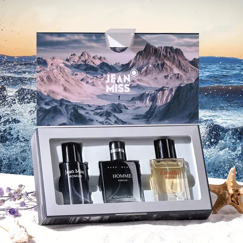 30ml*3 Bottles Men's Perfume Set Cologne Gift Set Refreshing Fruity Notes Long Lasting Fragrance For Dating and Daily Life