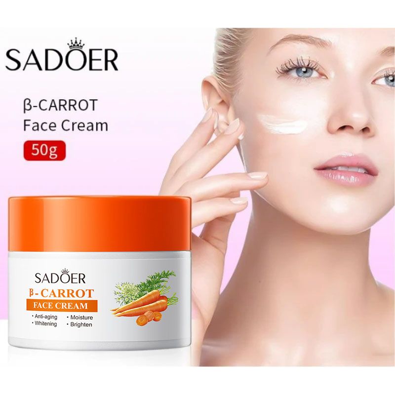 β Carrot Face Cream Anti-Aging Whitening Moisturizing Shrink Pores Repair Dry Oil Skin Facial Cream Reduce Wrinkles Fade Fine Lines Hydrating Whitening Firm Brighten Skin Care