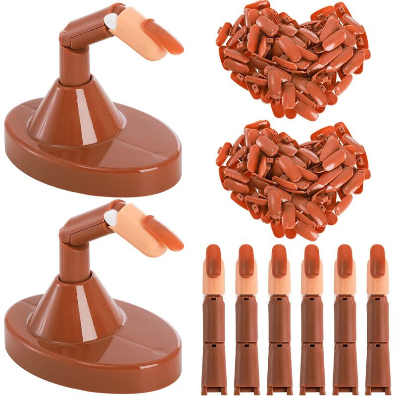 Acrylic Flexible Moveable Nail Practice Finger Adjustable Fake Fingers  Detachable Beginners Practice Moving Finger Strap Base Hand Nail Art Training Nails Art DIY Tool