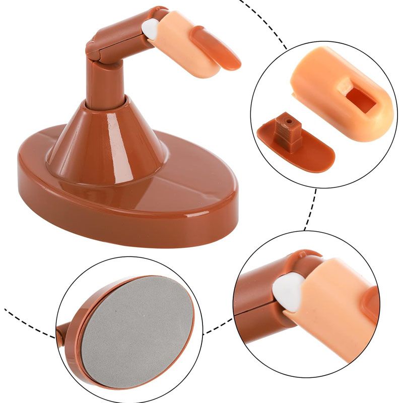 Acrylic Flexible Moveable Nail Practice Finger Adjustable Fake Fingers  Detachable Beginners Practice Moving Finger Strap Base Hand Nail Art Training Nails Art DIY Tool