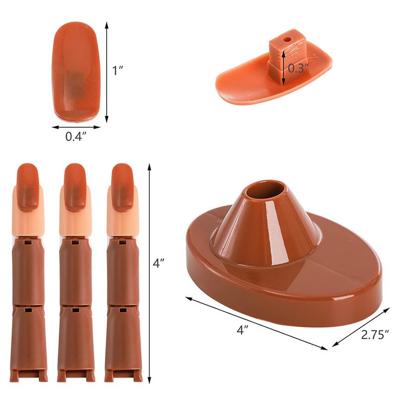 Acrylic Flexible Moveable Nail Practice Finger Adjustable Fake Fingers  Detachable Beginners Practice Moving Finger Strap Base Hand Nail Art Training Nails Art DIY Tool