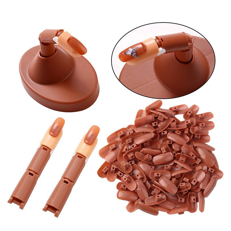 Acrylic Flexible Moveable Nail Practice Finger Adjustable Fake Fingers  Detachable Beginners Practice Moving Finger Strap Base Hand Nail Art Training Nails Art DIY Tool