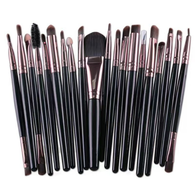 20 PCS Professional Makeup Brushes Set Foundation Eyebrow Eyeliner Blush Cosmetic Brushes Concealer Brushes Eye Shadow Blending Liner Make Up Brush Kit