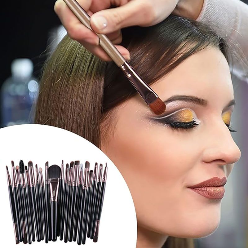20 PCS Professional Makeup Brushes Set Foundation Eyebrow Eyeliner Blush Cosmetic Brushes Concealer Brushes Eye Shadow Blending Liner Make Up Brush Kit