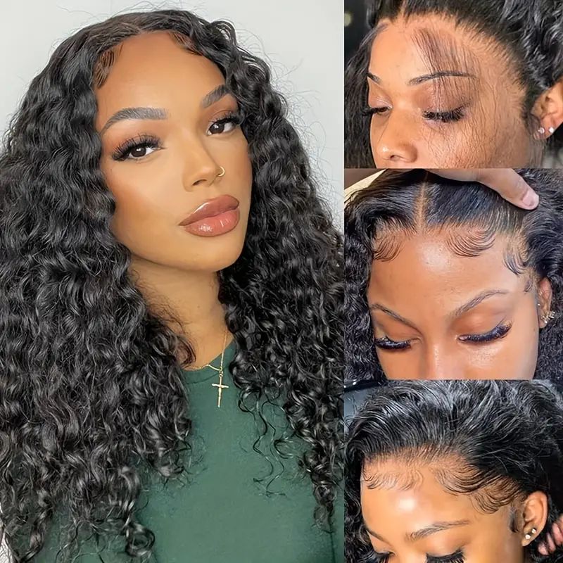 Women Wigs Long Loose Curly Deep Wave Wig Heat Resistant Synthetic Middle Part Ladies Hair Wig Gift