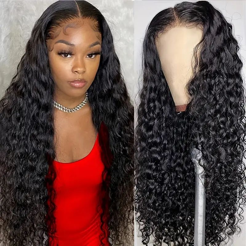 Women Wigs Long Loose Curly Deep Wave Wig Heat Resistant Synthetic Middle Part Ladies Hair Wig Gift