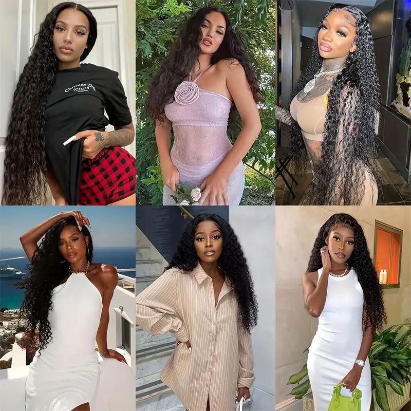 Women Wigs Long Loose Curly Deep Wave Wig Heat Resistant Synthetic Middle Part Ladies Hair Wig Gift