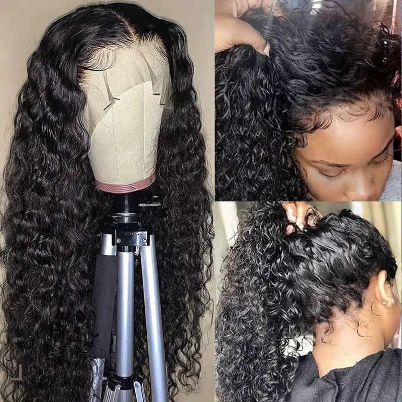 Women Wigs Long Loose Curly Deep Wave Wig Heat Resistant Synthetic Middle Part Ladies Hair Wig Gift