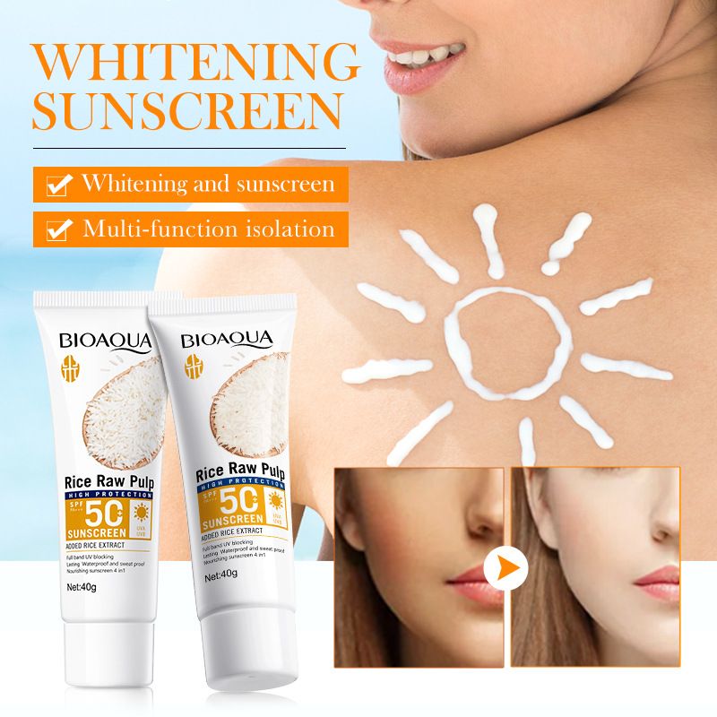 24pcs Rice Raw Pulp Brightening Moisturizing Deep Clean UV Blocking Skin Care Sets Facial Cleanser + Face Cram + Face Essence  + SPF50+ Sunscreen + 20pcs Sleep Masks