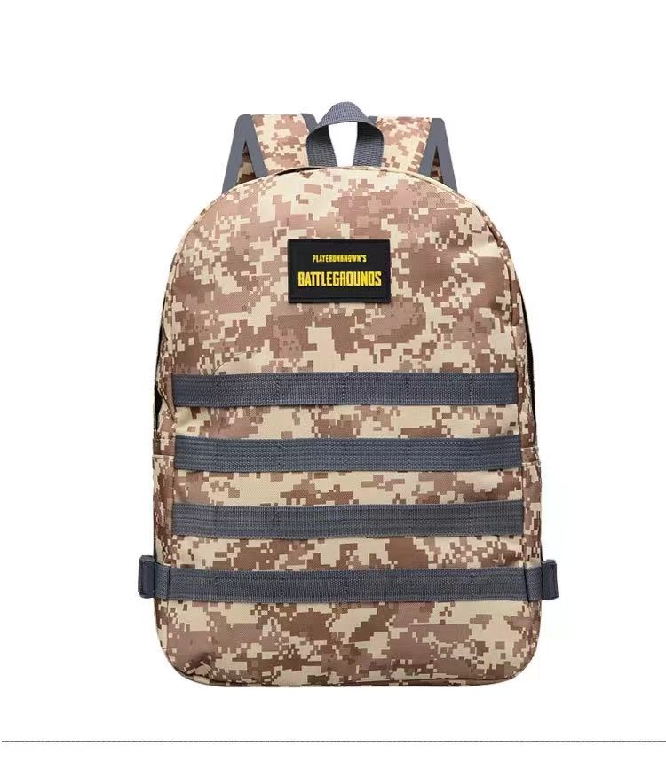 New men's mountaineering bag camouflage bag, eating chicken, same style backpack, backpack, waterproof large capacity backpack Yellow