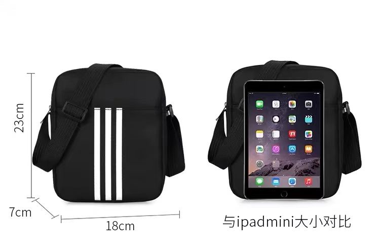New Men's Large Capacity Shoulder Bag Crossbody Bag Waterproof Classic Black Small Square Bag