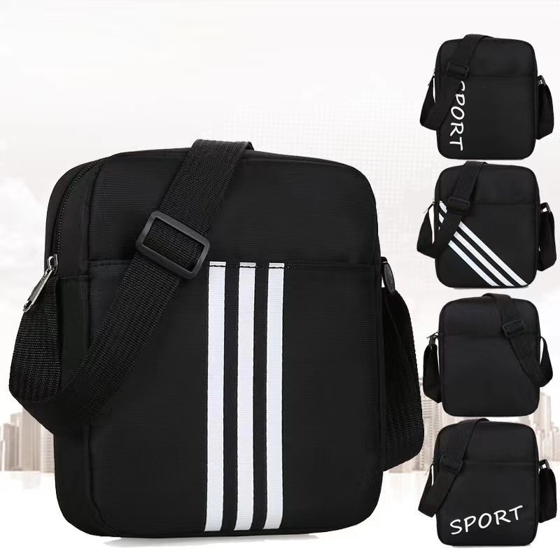New Men's Large Capacity Shoulder Bag Crossbody Bag Waterproof Classic Black Small Square Bag