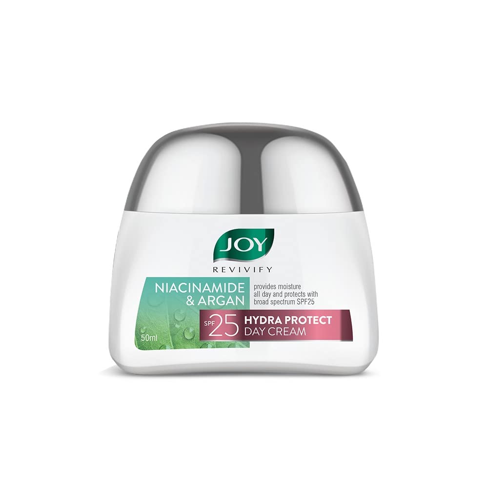 Joy Revivify SUNFLOWER Seed Oil, NIACINAMIDE & ARGAN Oil Face Cream. Anti-Aging, Moisturizes, Fades dark Spots, Smooths, Glows, Brightens, Has Sunscreen, Soothes, Removes dead skin cells & Evens
