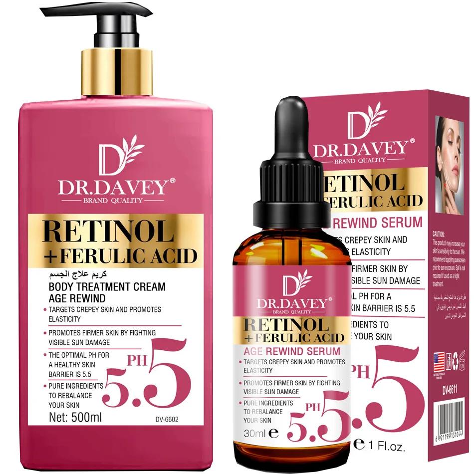 Dr Davey RETINOL + Ferulic Acid Age Rewind Body LOTION + SERUM.  Moisturizes, Slows Aging, Firms, Moisturizes, Removes Wrinkles, Fine Lines, Is Age Deying & Fights Visible sun damage