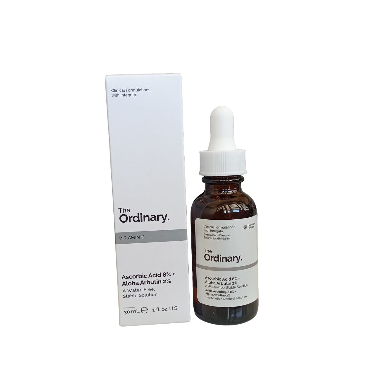 THE Ordinary ALOHA Arbutin 2% + Ascorbic Acid 8% VITAMIN C Face Serum. Brightens, Fades Dark Spots, Hperpigmentations, Is Anti-Aging, Evens the skin tone, Protect the skin from damage & Moisturizes